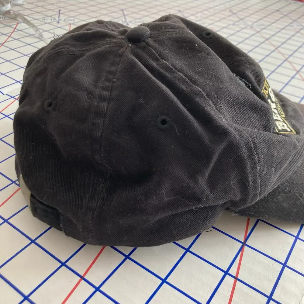 Vintage 90s Ben & Jerry's Ice Cream Black Embroidered Logo Baseball Hat OS FLAW